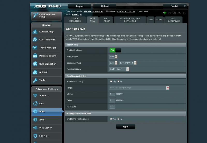 Asus enable load balance