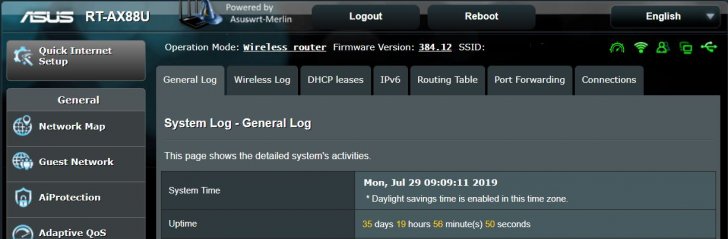 36 Days Uptime - no issues - ASUS Merlin 384.12_0 for RT-AX88U - 07292019.JPG