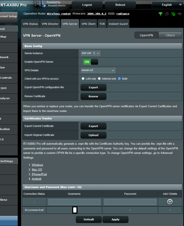 RT-AX88U Pro - OpenVPN Server General.png